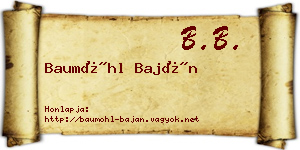 Baumöhl Baján névjegykártya